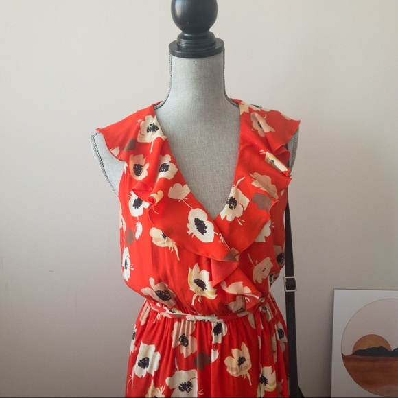 Zara Floral Print Crossover Dress, XS - Picture 3 of 6
